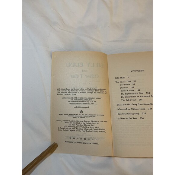 Herman Melville - Billy Budd and Other Tales - 1979 Signet Classics Paperback - Picture 4 of 5